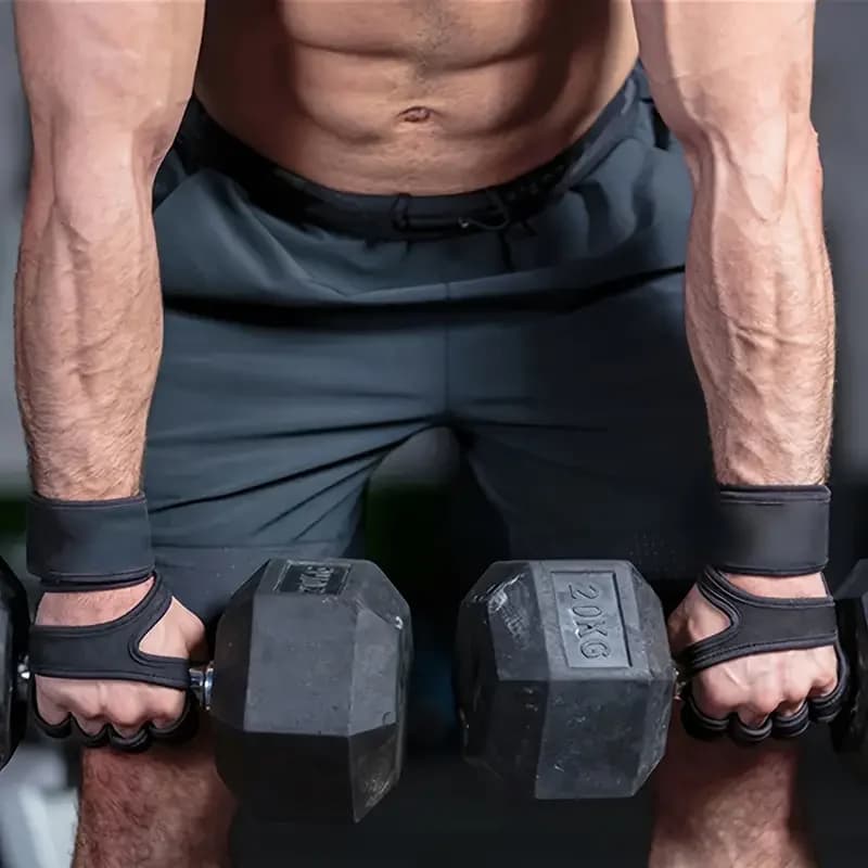 1Pair Training Sport Gloves for Men Women Workout Fitness Body Building Weightlifting Gym Hand Wrist Palm Protector Dumbbells Ha - 2