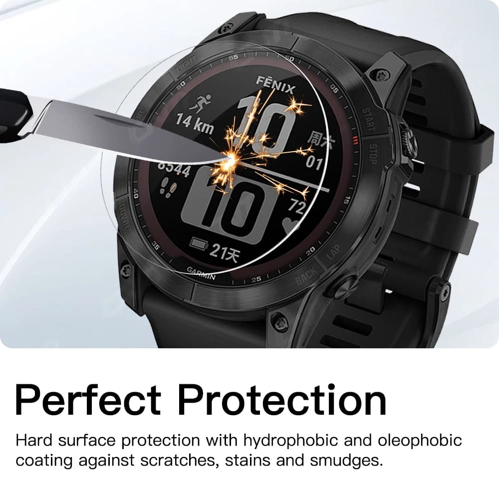 زجاج مقسى 9H لـ Garmin Fenix 8 7X 6X Pro 7 6 7S 6S 5 5S واقي شاشة AMOLED للطاقة الشمسية زجاج مقاوم للخدوش فيلم اكسسوارات - 4