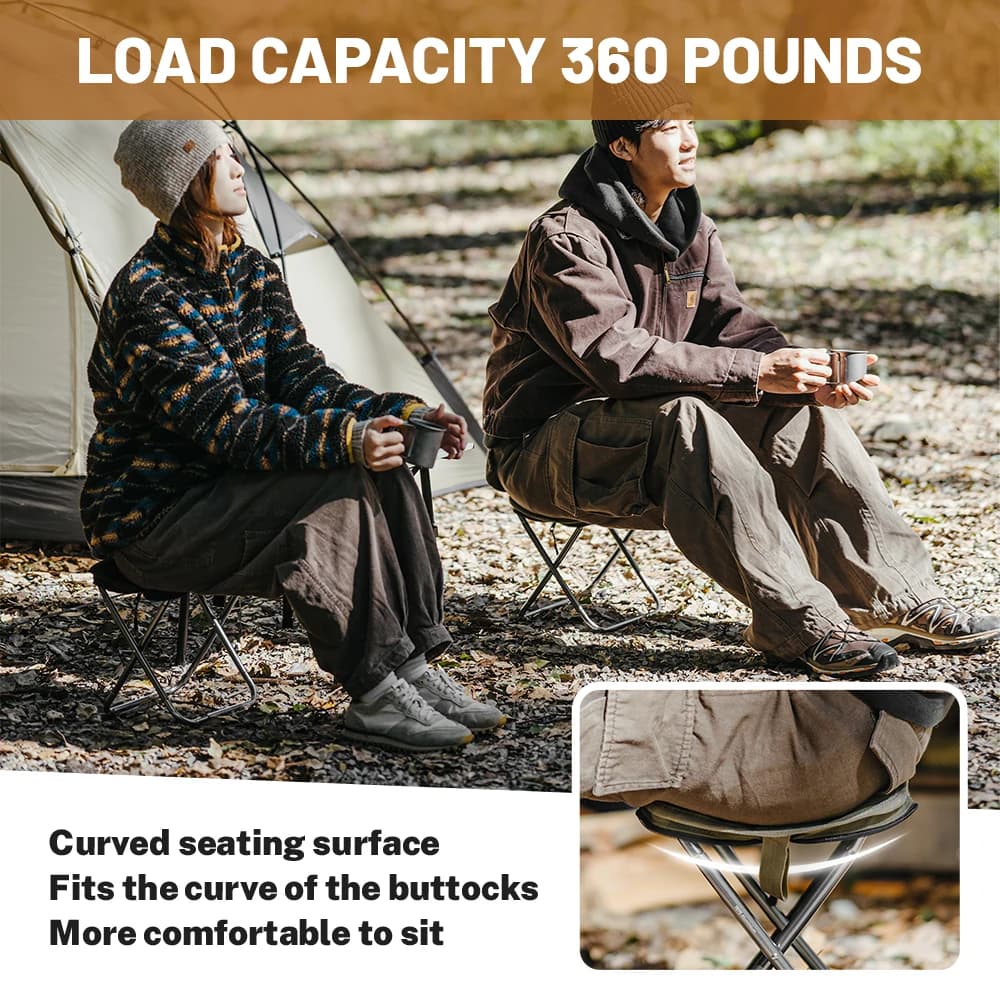 كرسي تخييم Naturehike خفيف الوزن من الألمنيوم كراسي قابلة للطي محمولة مقعد صيد سميكة إسفنج مقعد تنزه - 4