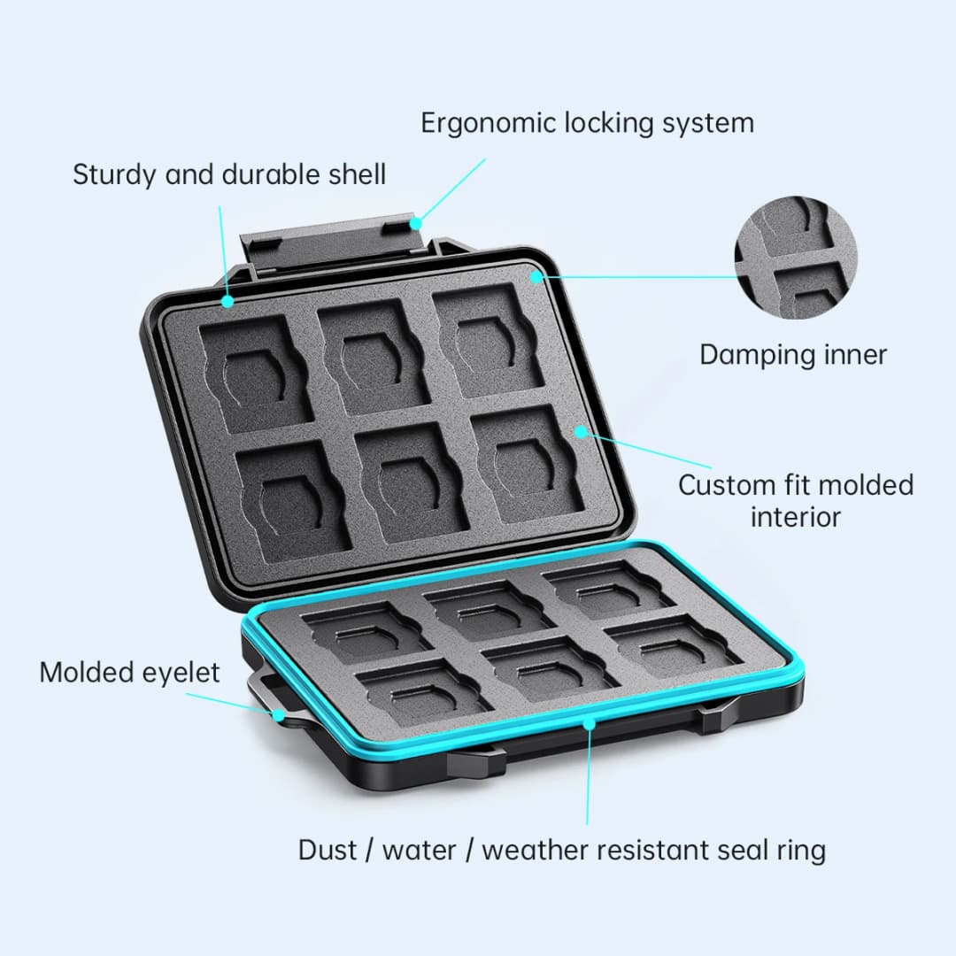 ORICO SD Memory Card Storage Case Micro SD Card Storage Holder Case Waterproof Soft Lining for HDD/CF/SD Card Holder Organizer - 6