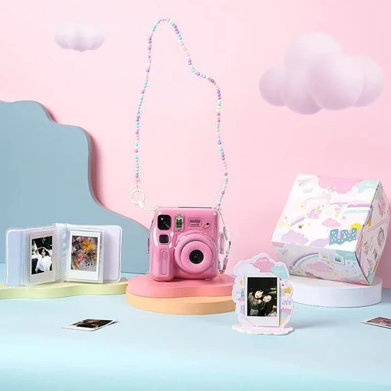 Fujifilm Instax Mini SE Instant Camera Film Auto-focusing Wrist Strap Birthday Christmas for Girl Optional Photo Paper Gift Box