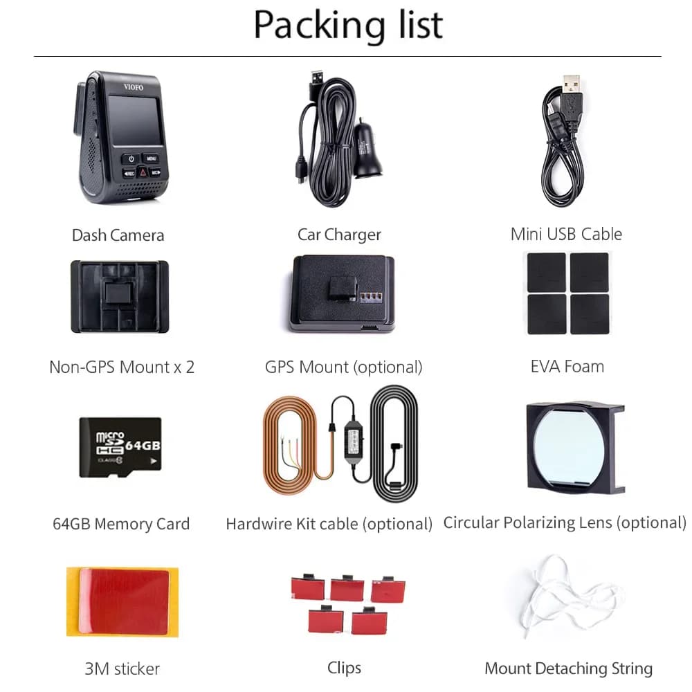 VIOFO A119 V3 2K Car Parking Mode G-Sensor Rota Lens 2560 *1600P DVR Super Night Vision Quad HD Dash Cameras Optional GPS CPL - 6