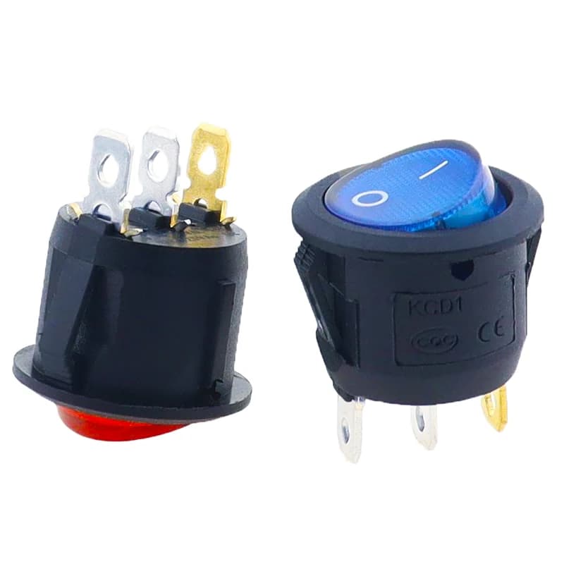 مفتاح روك دائري ON/OFF، إضاءة LED، لوحة سيارة مضيئة، 12 فولت/220 فولت، دائرة كاملة - 5