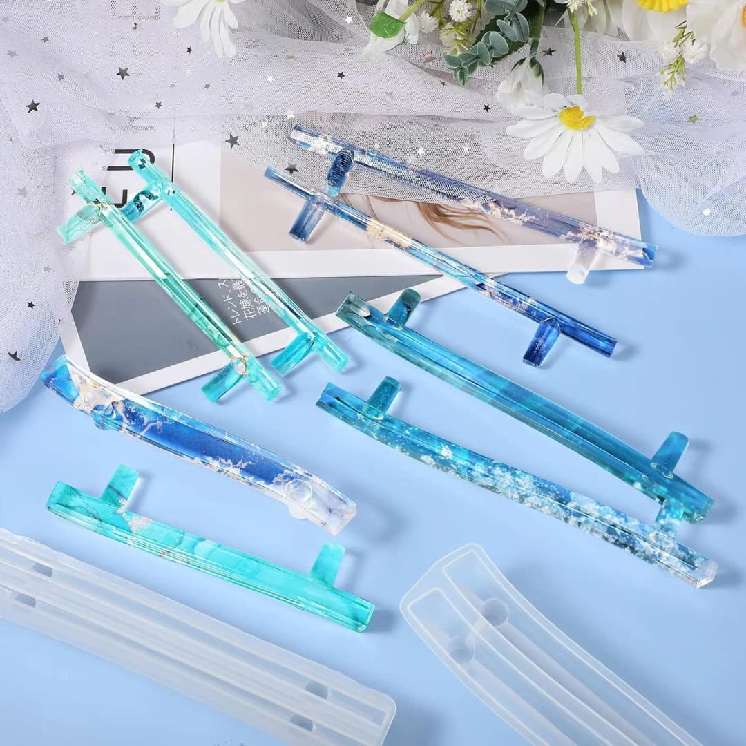 قالب سيليكون مستطيل كبير لصينية راتنج الإيبوكسي، لصنع حامل أكواب وديكورات منزلية يدويًا - 5