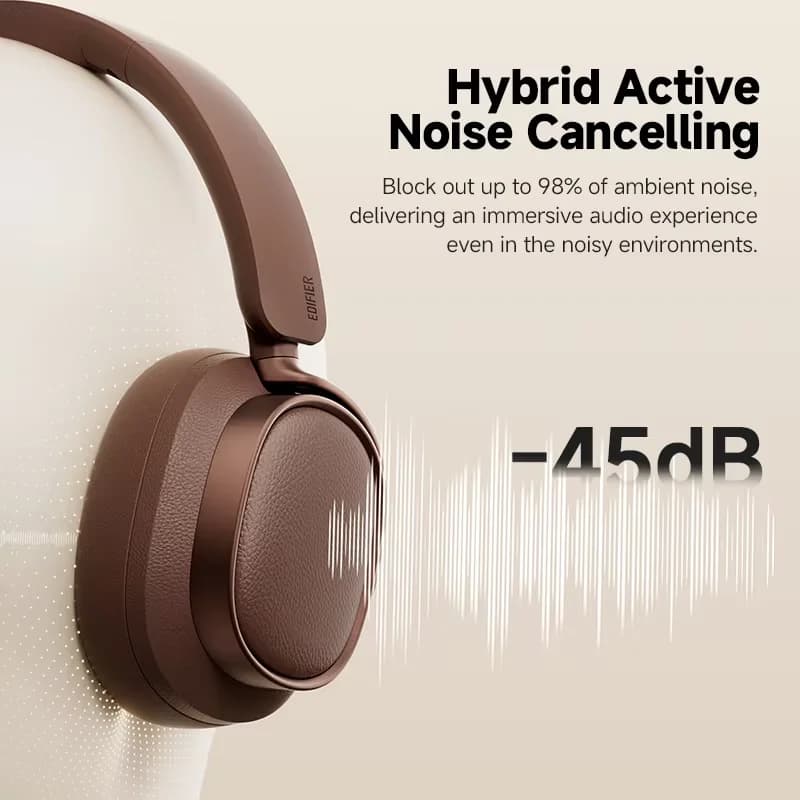 Edifier ES850NB Over-Ear Bluetooth Headphones - Active Noise Cancelling, Hi-Res LDAC, Multipoint Connection, 92H Playtime - 4