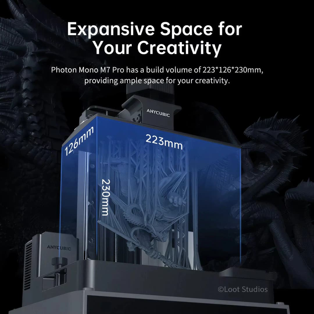 طابعة ANYCUBIC Photon Mono M7 Pro 14K MSLA راتينج ثلاثية الأبعاد بشاشة LCD أحادية 10 بوصة بسرعة عالية للتصليب الضوئي 223*230*126 مم شحن سريع عرض كبير - 2