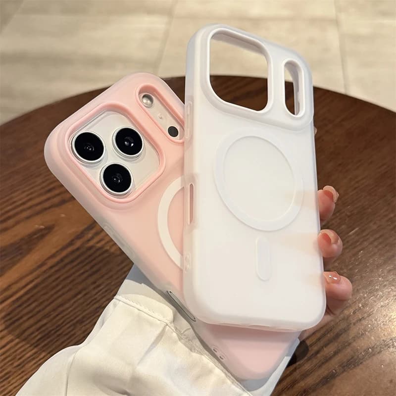 حافظة مغناطيسية فاخرة بلون الحلوى 2 في 1 لهاتف آيفون 17 Air و16 و15 و14 و13 و12 و11 Pro Max Plus متوافقة مع غطاء Magsafe اللاسلكي غير اللامع - 4