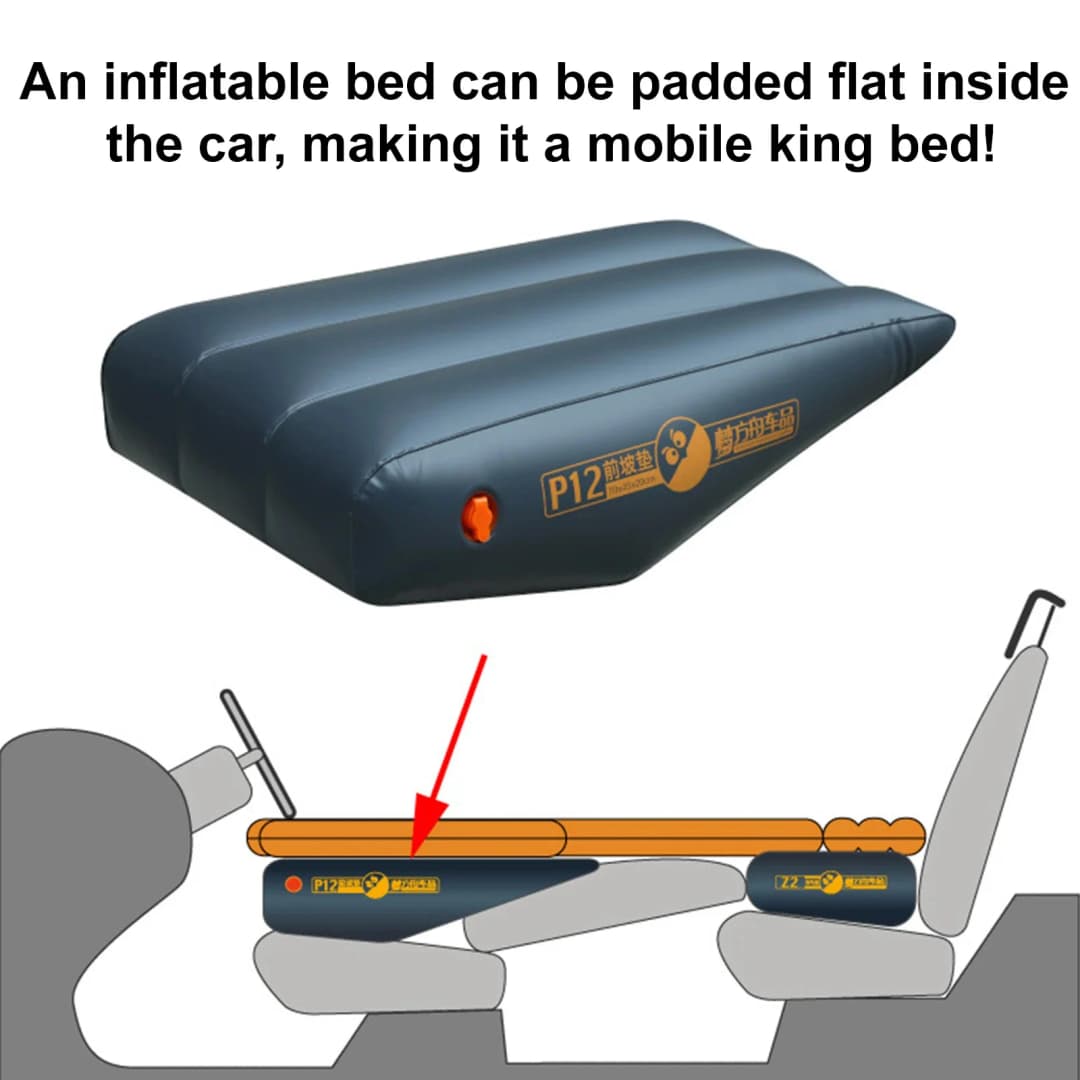 Car Travel Inflatable Mattress Front Slope Pad Inflated Stool Cushions Air Bed Seat Gap Self-driving Supplies Accessories - 5