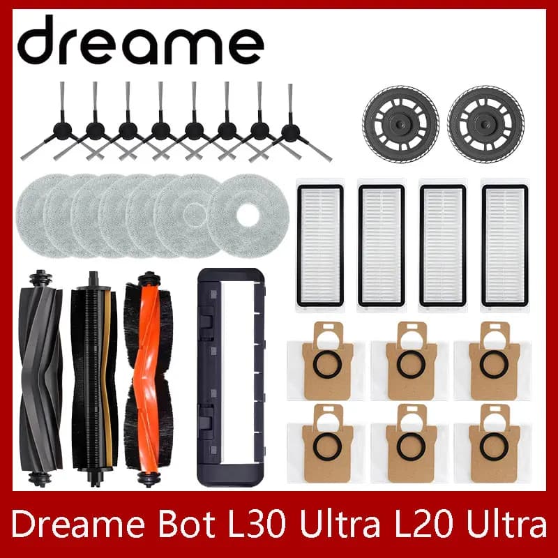 Dreame Bot L30 Ultra L20 Ultra Robot Vacuum Spare Parts Consumables Main Side Brush Hepa Filter Mop Cloth Dust Bag Accessories