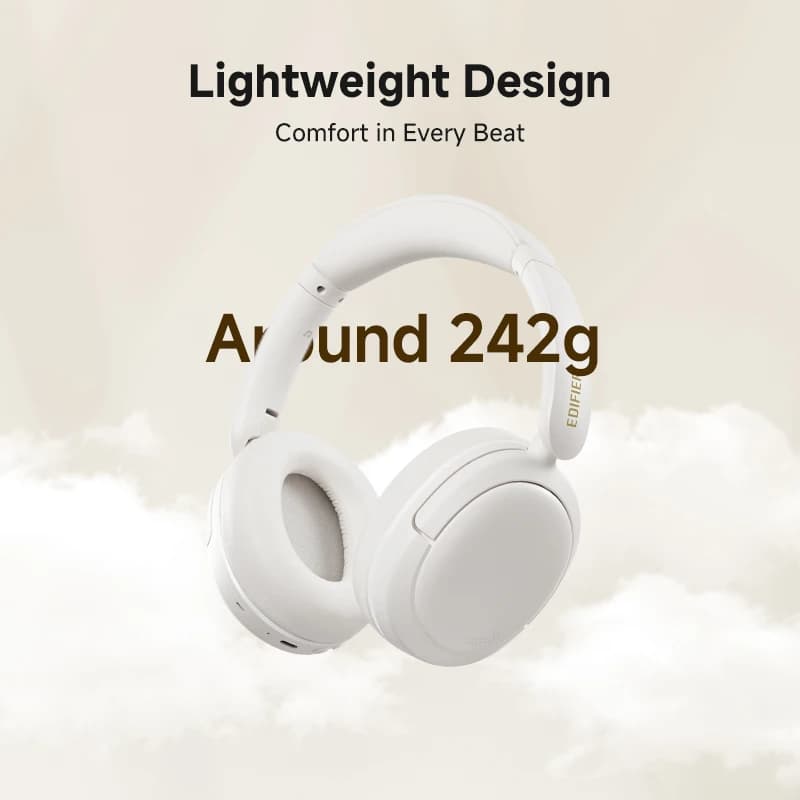 سماعات رأس لاسلكية Edifier W800BT SE، سماعات بلوتوث، سماعات أذن فوق الأذن، بلوتوث 5.4، وضع الألعاب، عمر بطارية 45 ساعة مع ميكروفون - 2
