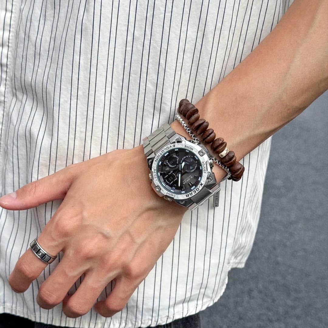 Men's Multi-Functional Stainless Steel Watch with Alarm Reminder Night Light Water Release And Rotating Windmill Feature - 3