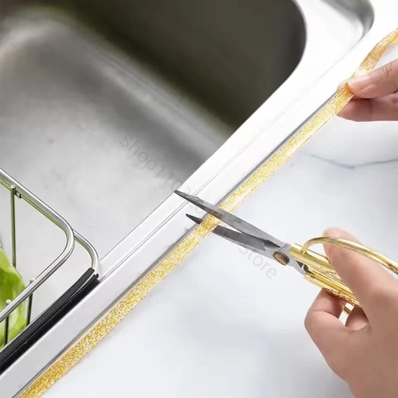 6M Self-Adhesive Tile Gap Tape Kitchen Bathroom Mildewproof Waterproof Beautiful Seam Tape Ceiling Wall Floor Gap Decor Strip - 4