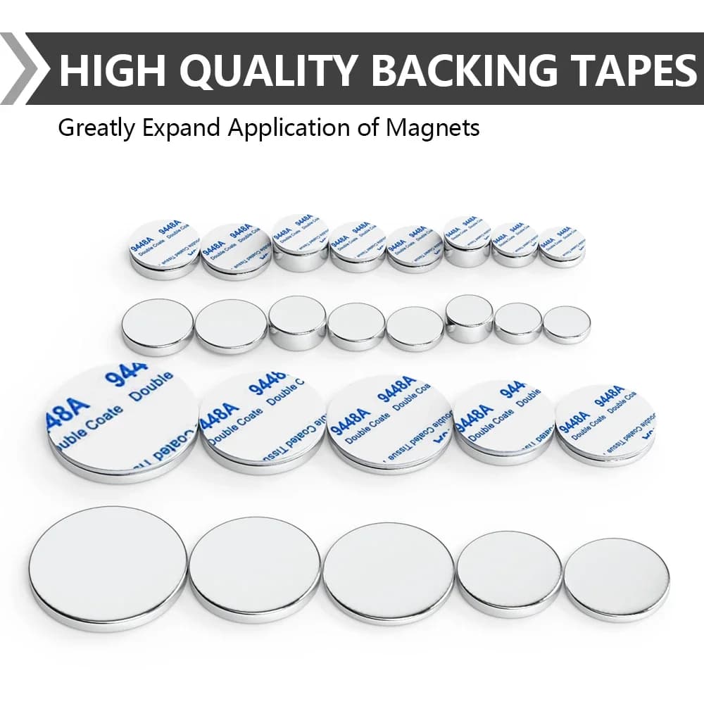 Super Powerful Magnet Neodymium With double-sided adhesive Magnet Round NdfeB N35 Strong Permanent Magnetic imanes Refrigerator - 2