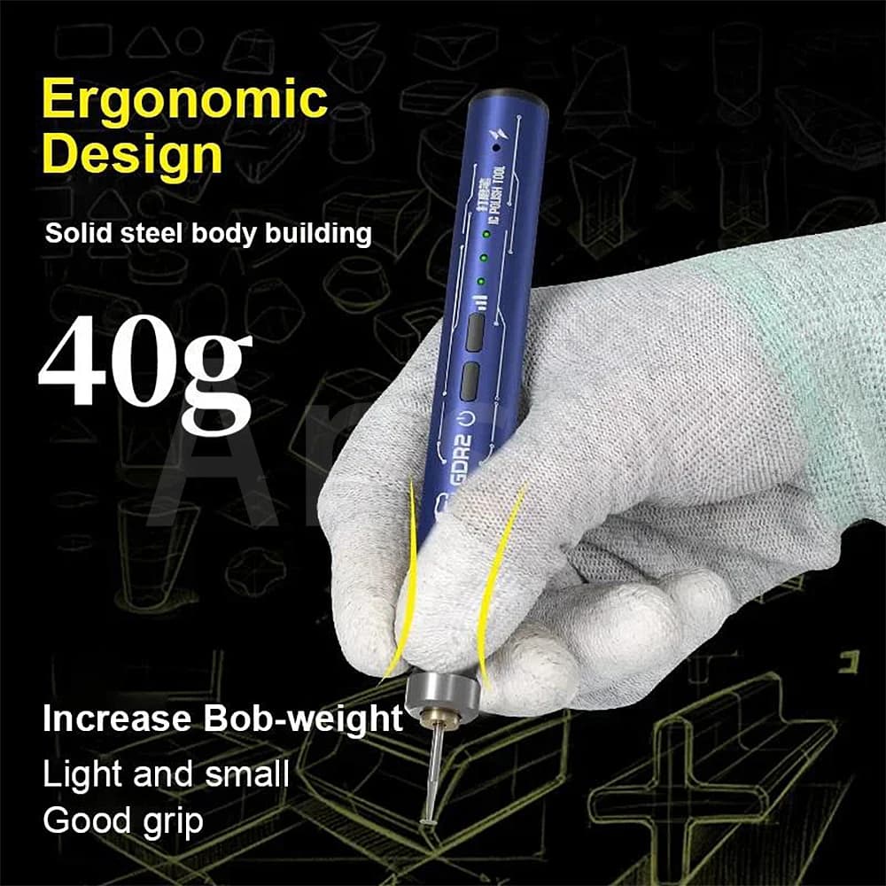 MECHANIC GDR2 Electric Polishing Pen 9pcs Diamond Grinding Heads for IC Chip Grinding PCB Cutting Phone Repair Tools - 5