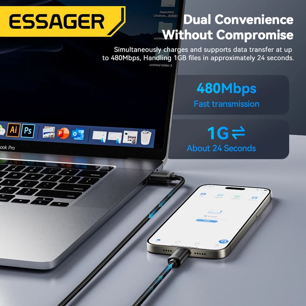 Essager 3A USB Type C Cable USB A To Type C Fast Charging Cables For iPhone15 Samsung Xiaomi Mobile Phone Data Charger Wire Cord - 5