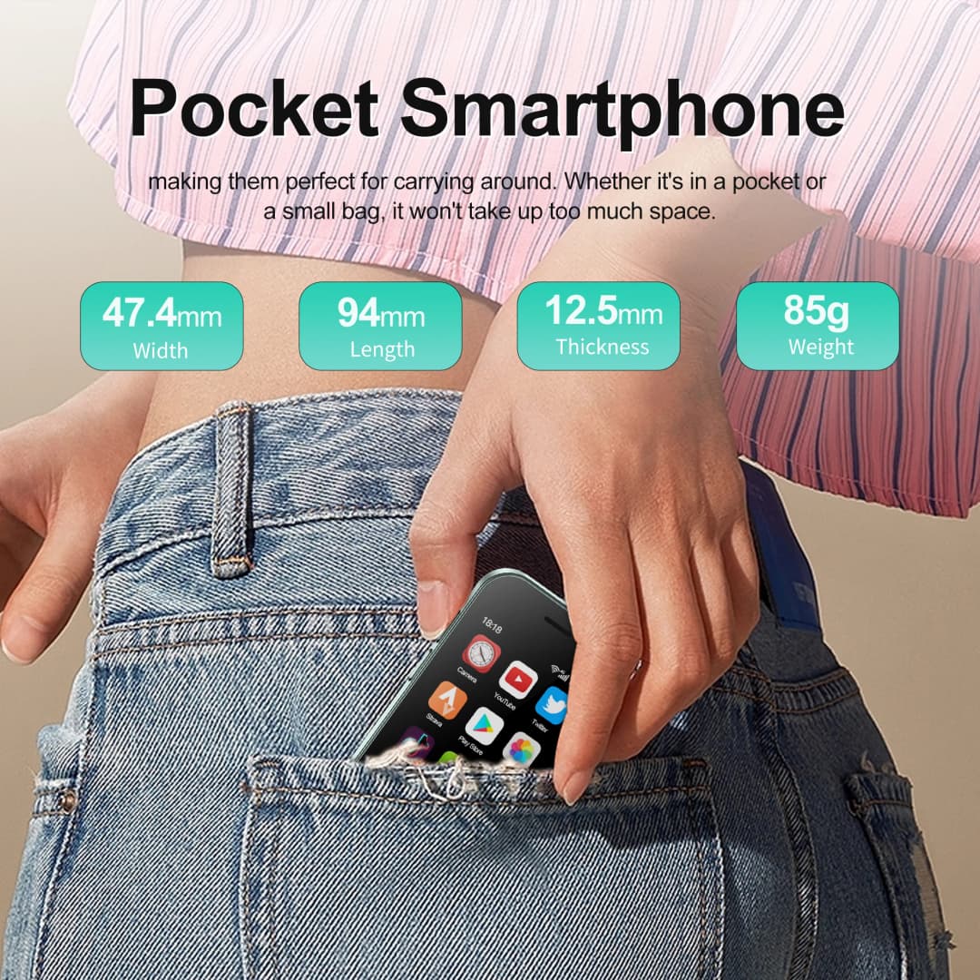 هاتف سيرفو كينج 9000 الذكي الصغير بشاشة HD 3.0 بوصة، أندرويد 10.0، شبكة 4G LTE، 2 جيجابايت رام + 16 جيجابايت روم، بطارية 2000 مللي أمبير، التعرف على الوجه - 6