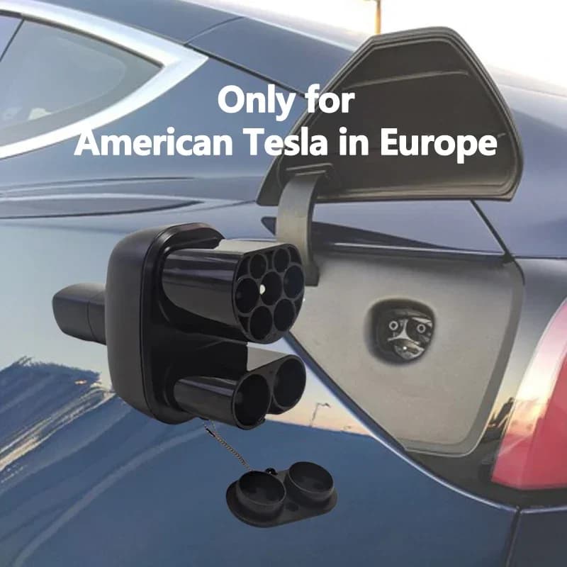 محول FITMPH CCS2+ من النوع 2 إلى NACS تيسلا، محول 2 في 1 بقدرة 250 كيلووات لجميع الموديلات، تيار أقصى 250 فولت 32 أمبير لكابل شحن السيارات الكهربائية - 2