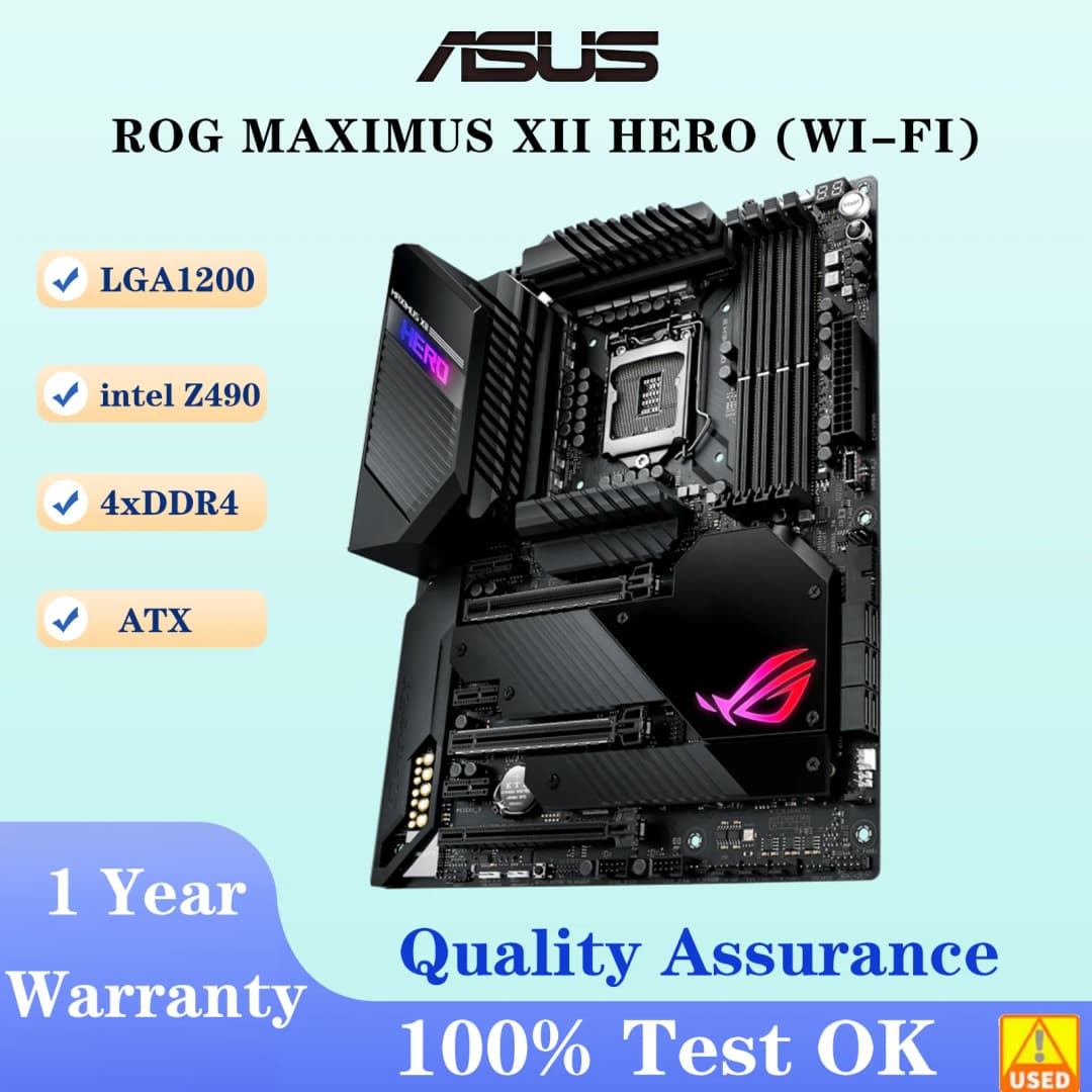 ASUS ROG MAXIMUS XII HERO (WI-FI) Motherboard Socket LGA1200 CPU DDR4 4800(O.C) MHz Memory Chipset Z490 ATX Mainboard