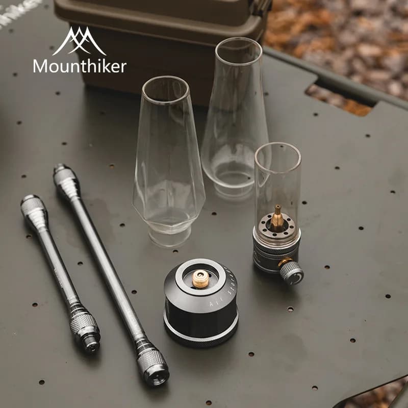 Camping Gas Lamp Portable Small Hanging Glass Gas Lantern Mini Empty Tank Optional - 3