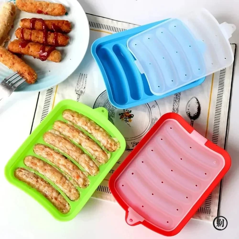 DIY Food Grade Silicone Sausage Mold Baby Food Supplement Tool Home Made Hot Dog Ham Sausage Baking Mold Sausage Mold - 6