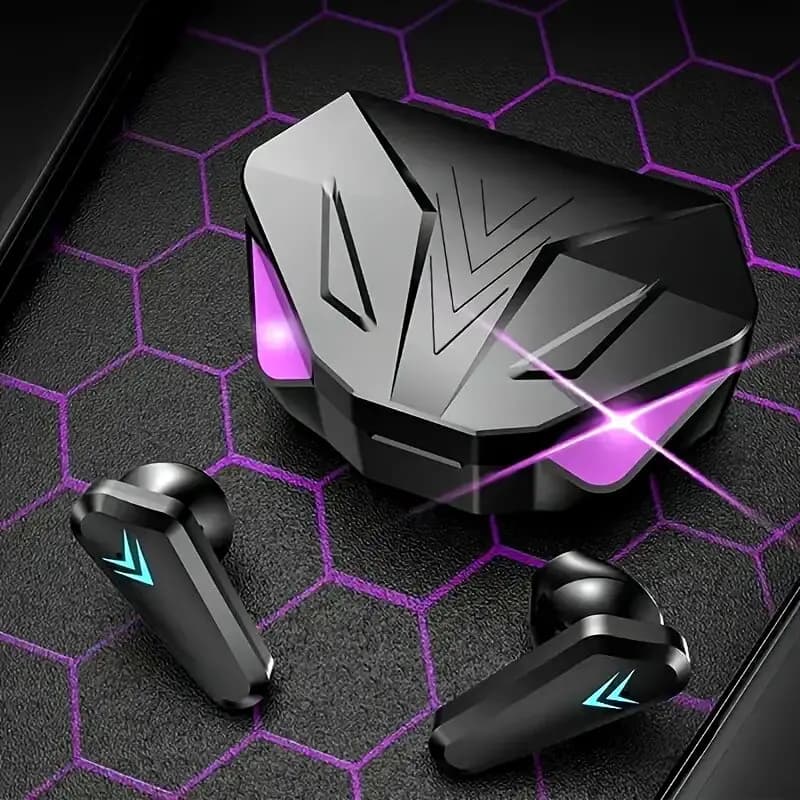 سماعة رأس للألعاب مع شاشة LED، سماعات بلوتوث لاسلكية X15 TWS تعمل باللمس مع ميكروفون للهواتف المحمولة للكمبيوتر الشخصي