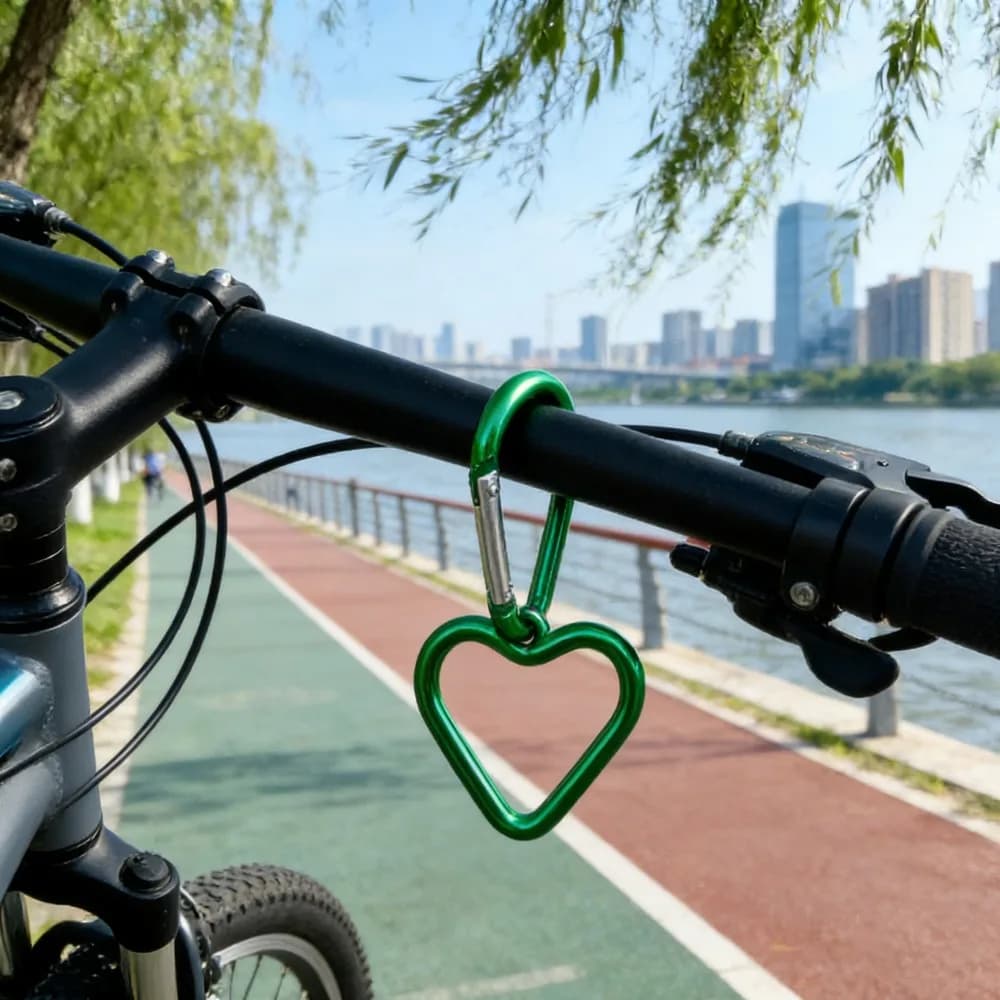 سلسلة مفاتيح على شكل قلب من سبائك الألمنيوم عالية الجودة، مشبك خطاف سريع للتخييم والمشي لمسافات طويلة، مشبك متعدد الأغراض، اكسسوارات بالجملة - 3