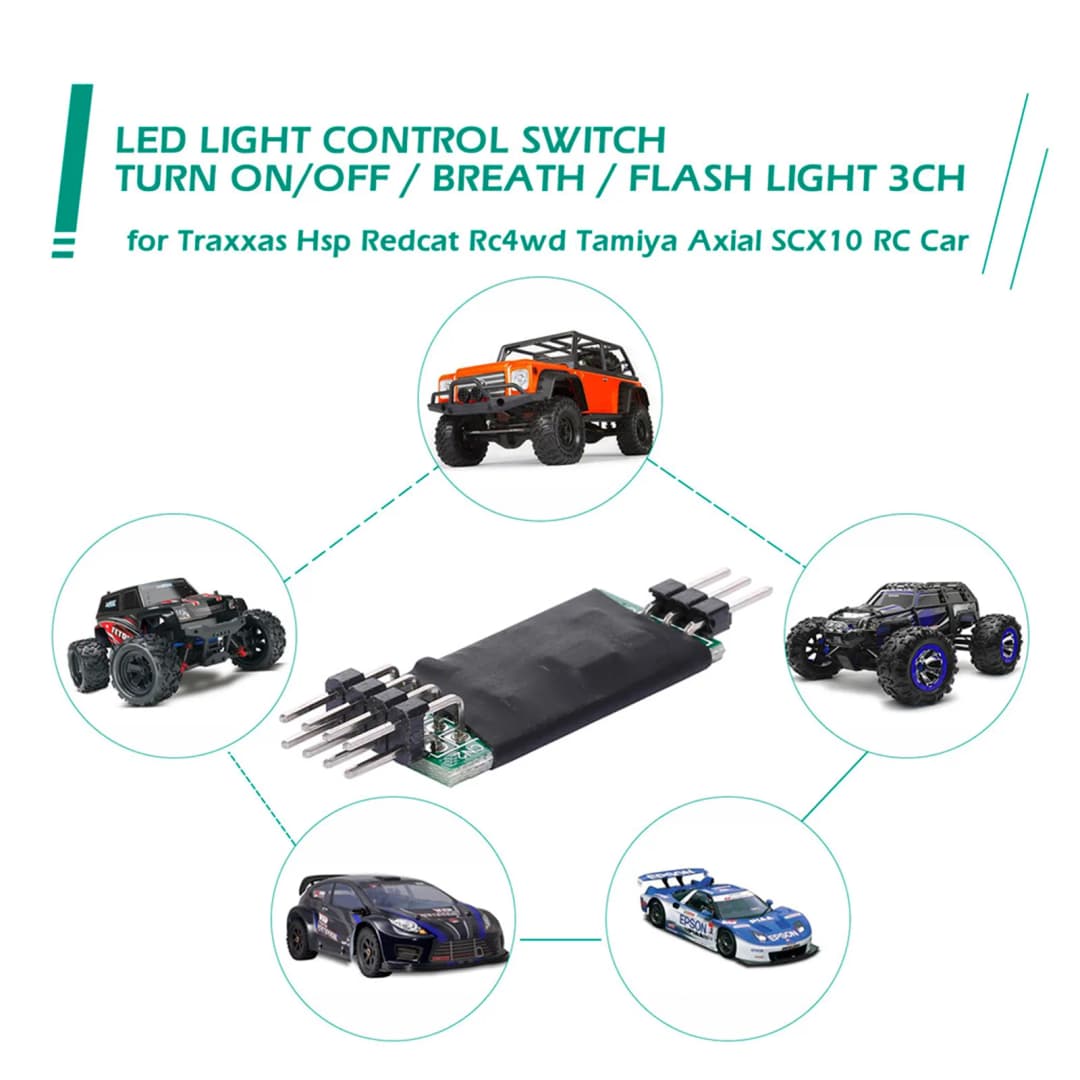 3CH LED Light Controller Switch Panel System On/Off for RC Car Airplane 1/10 1/8 RC Model Car HSP TAMIYA Axial SCX10 Trx4 - 2