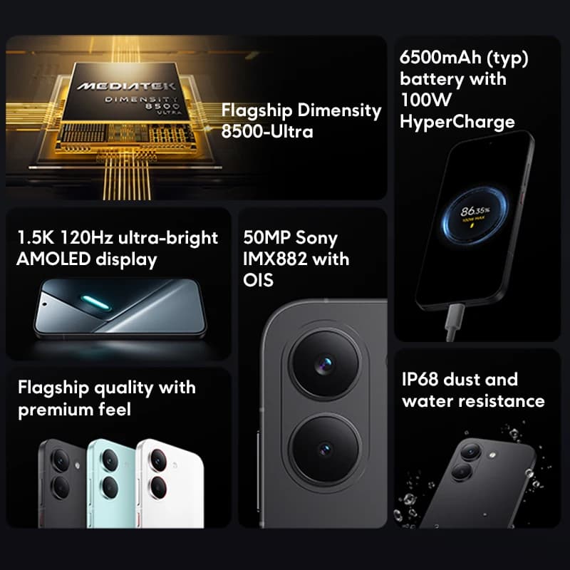 【عرض عالمي أول】 هاتف ذكي POCO X8 Pro إصدار عالمي، معالج Dimensity 8500-Ultra، بطارية 6500 مللي أمبير، شاشة AMOLED مقاس 6.59 بوصة بدقة 1.5K ومعدل تحديث 120 هرتز، كاميرا 50 ميجابكسل - 5