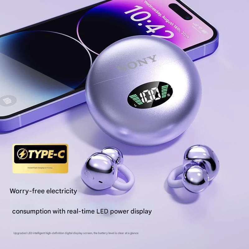 سماعات سوني كيو 88 اللاسلكية الأصلية سماعات رأس توصيل عظمي بلوتوث 5.4 سماعات أذن مشبك على الأذن مريحة مع شاشة رقمية - 3