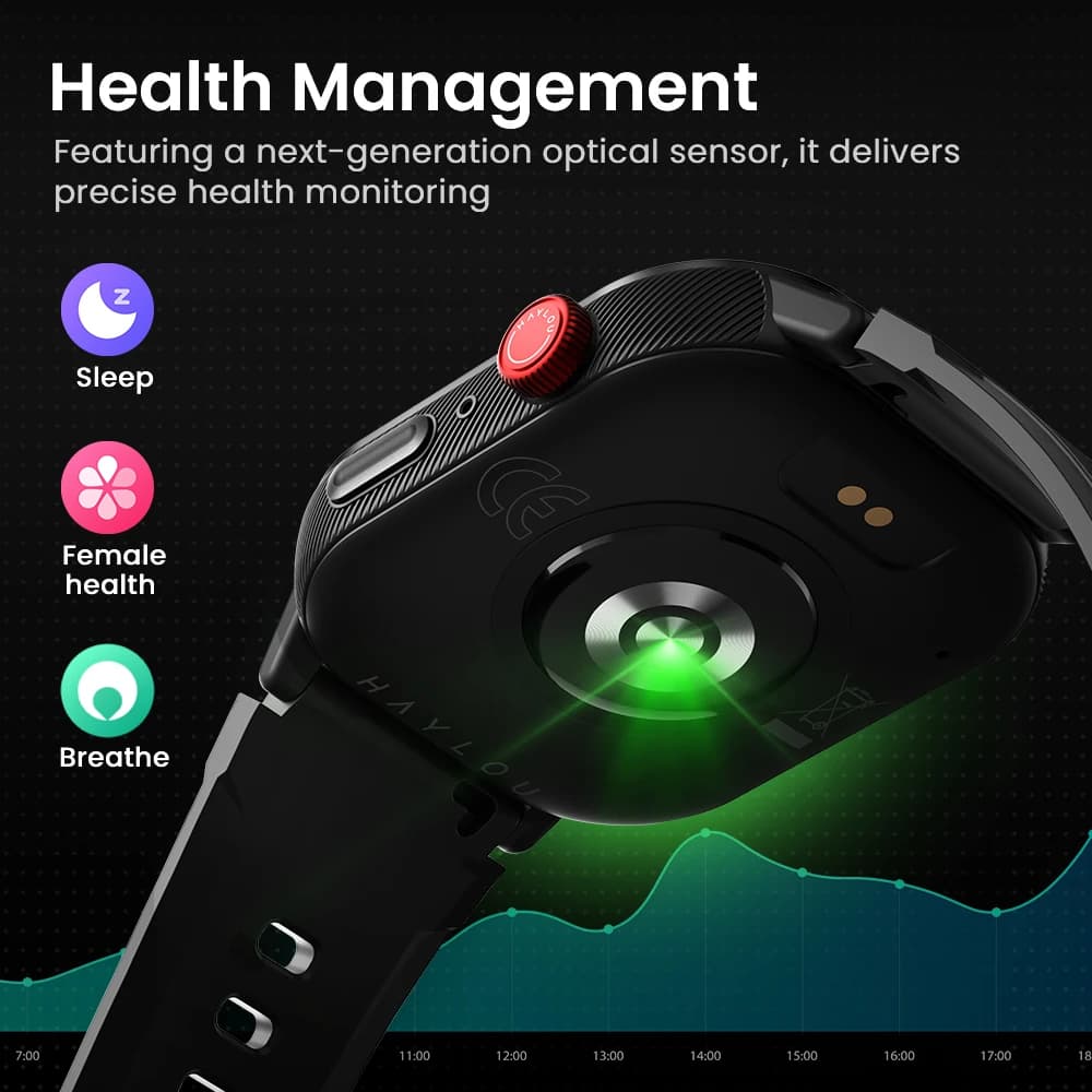 ساعة HAYLOU IRON NEO الذكية بشاشة 1.95 بوصة عالية الدقة مقاومة للماء حتى 3ATM مع مكالمات بلوتوث وبطارية تدوم 30 يومًا لساعات الرياضة الخارجية - 3