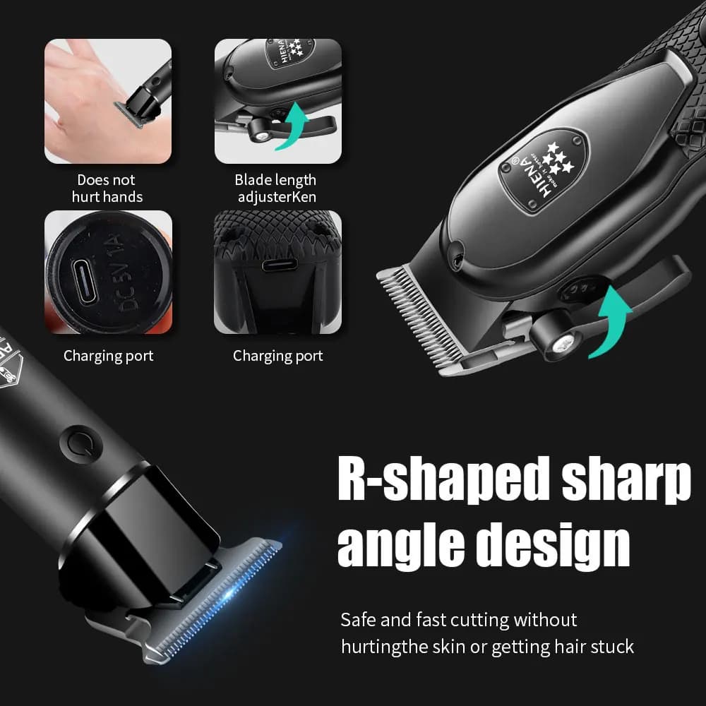 hiena Hair Clipper Kit for Men Electric Shaver Hair Trimmer Professional Cutting Machine Hair Trimmer with LCD Digital Display - 2