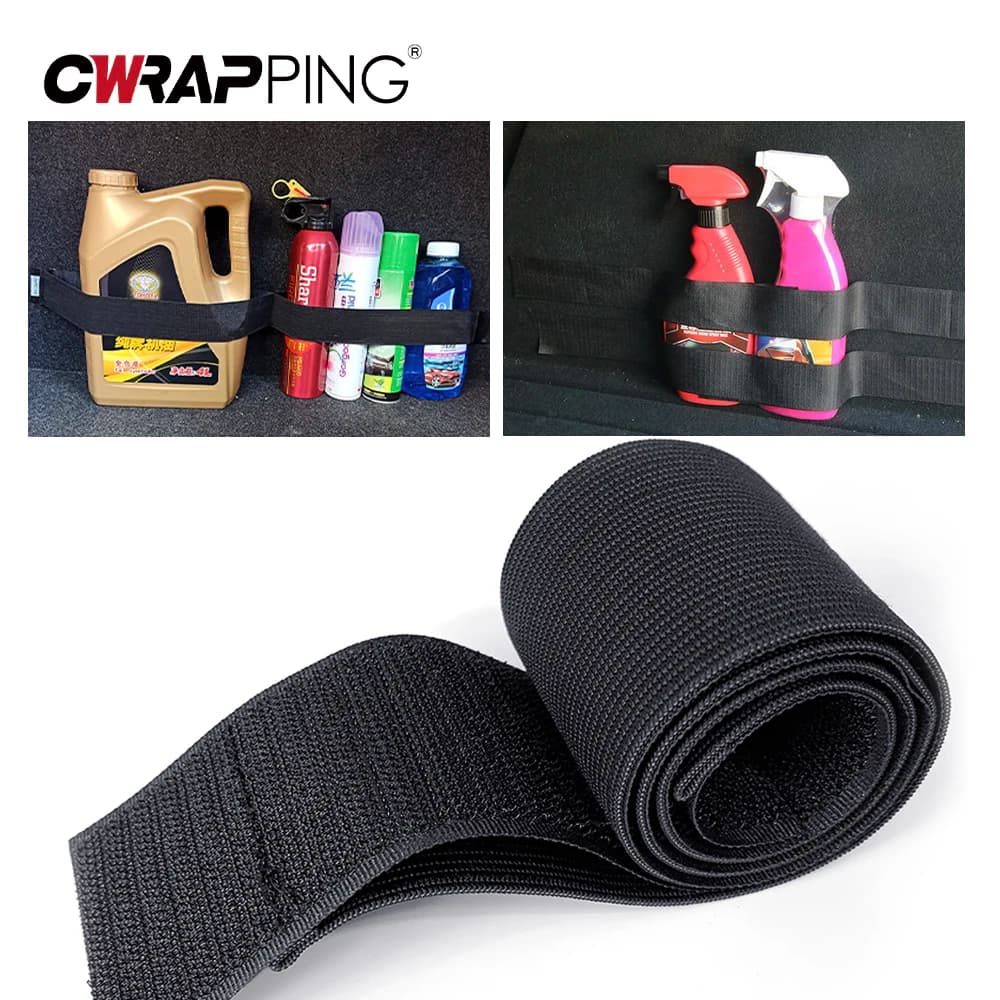 Car Trunk Organizer Firm Nylon Magic Tape Stowing Tidying Fixed Belt Auto Tools Storage Fixing Belt Fire Extinguisher Storage - 4