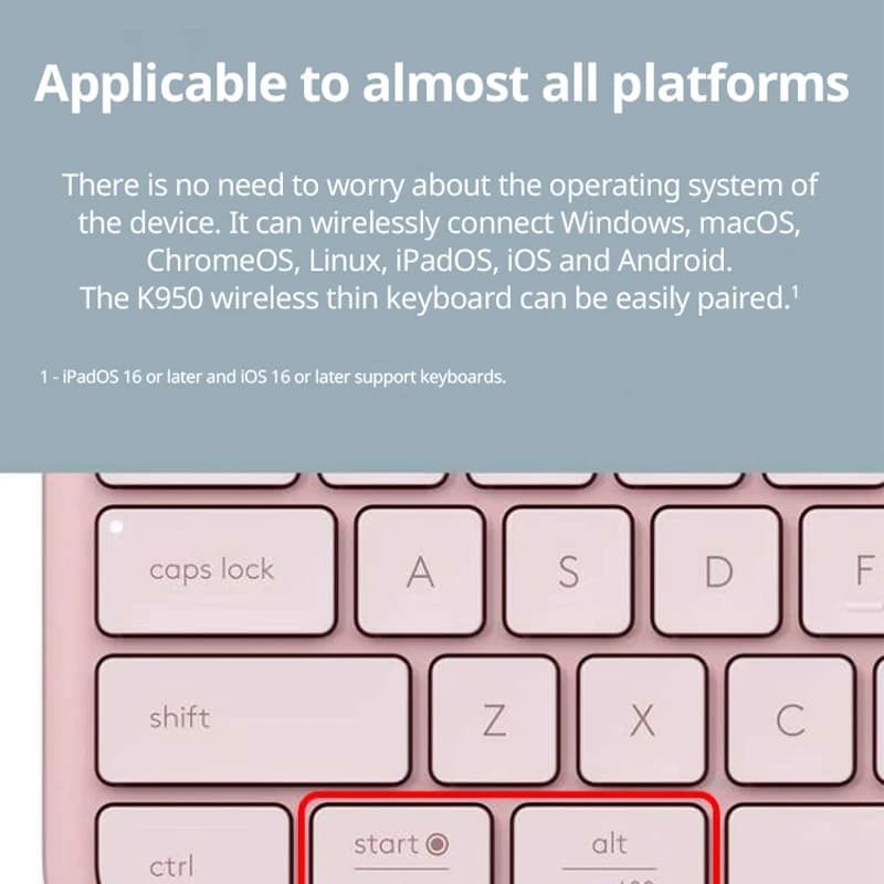 لوحة مفاتيح لوجيتك كيه950 لاسلكية، زر تبديل سهل، مستقبل يو إس بي لوجي بولت، اتصال بلوتوث - 2