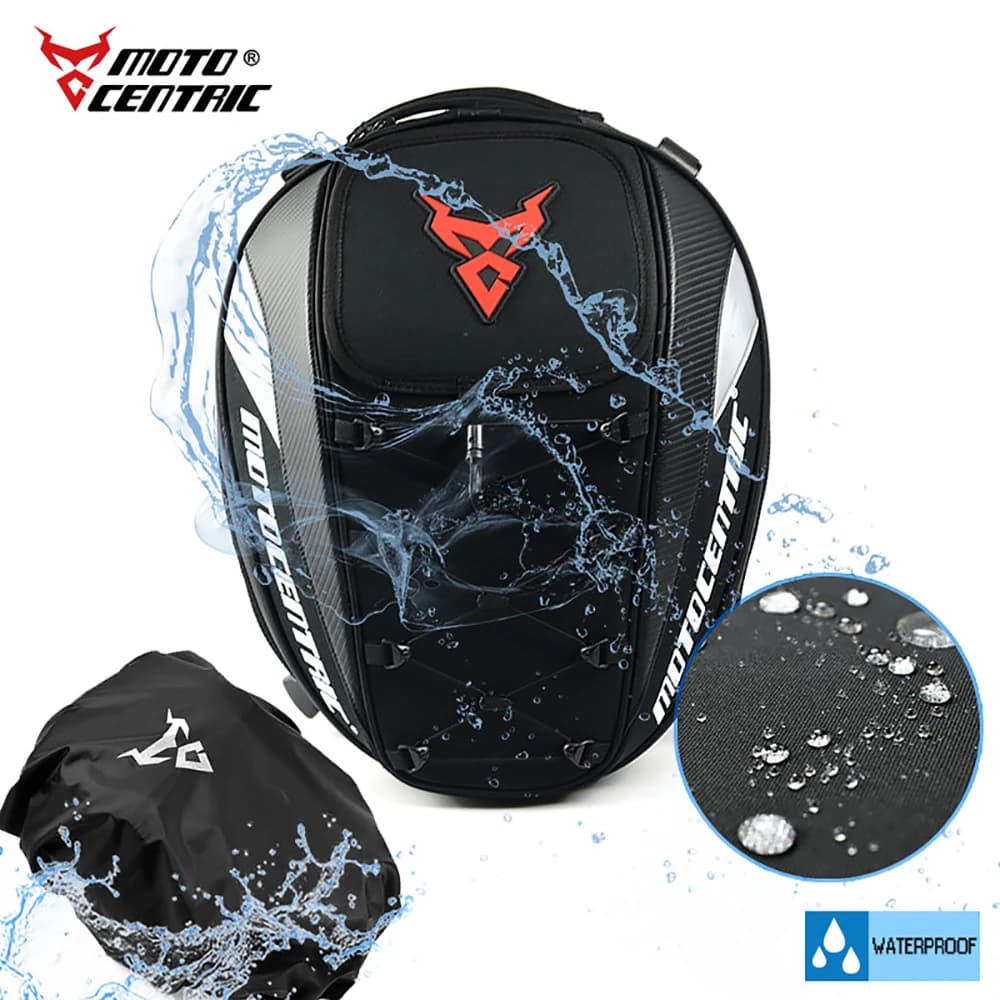 MOTOCENTRIC Motorcycle Back Seat Bags Waterproof Tail Bag Rear Seat Bag Multifunctional Motorbike Helmet Bag Moto Rider Backpack - 4