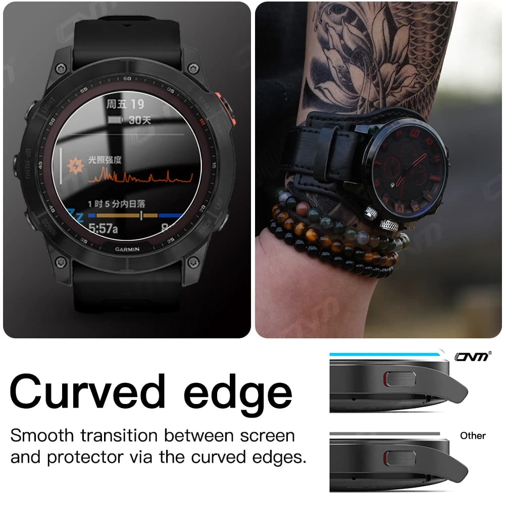 زجاج مقسى 9H لـ Garmin Fenix 8 7X 6X Pro 7 6 7S 6S 5 5S واقي شاشة AMOLED للطاقة الشمسية زجاج مقاوم للخدوش فيلم اكسسوارات - 3