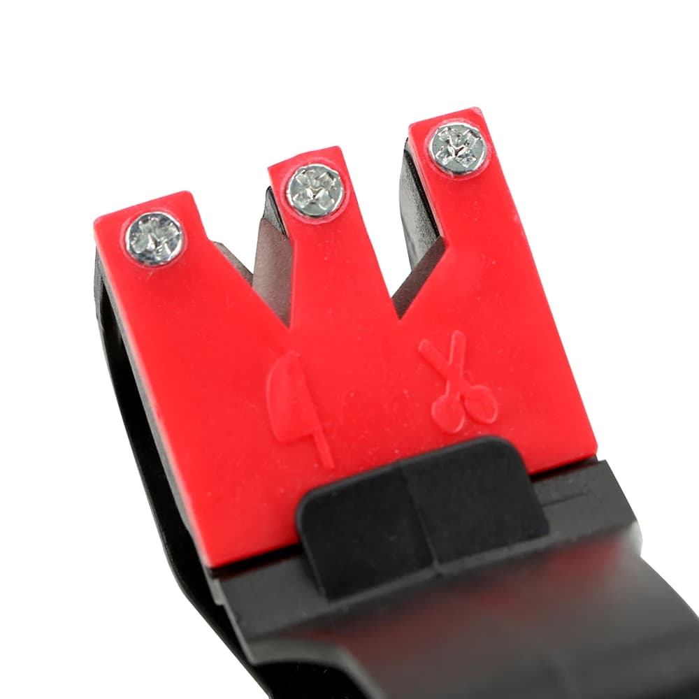 شاحذ سكاكين 2 في 1 أداة شحذ شفرات المقص يدوي حجر شحذ مريح للمطبخ - 5