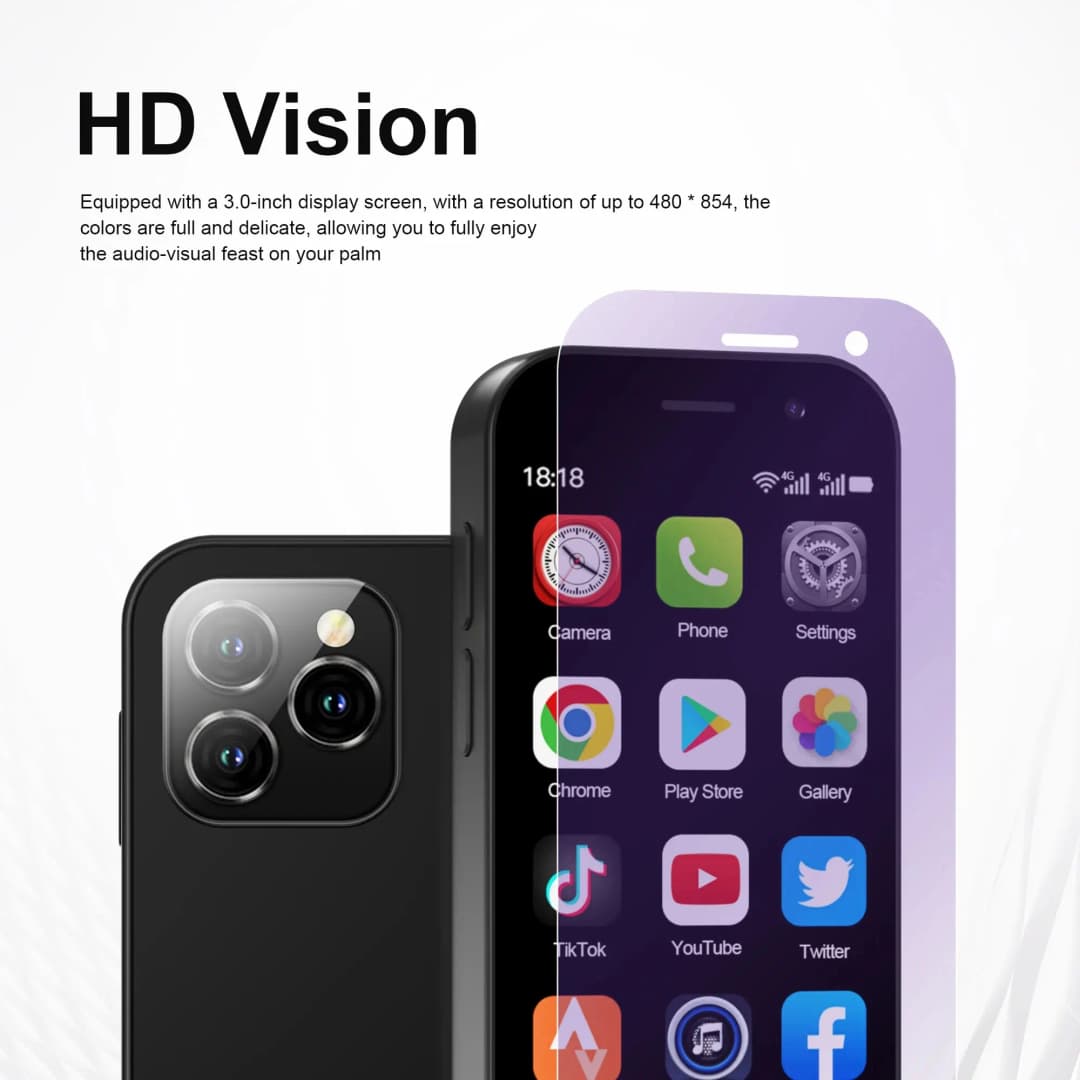 سيرفو كينج8000 هاتف ذكي صغير بشبكة 4G، أندرويد 10.0، 2 جيجابايت + 16 جيجابايت، شاشة 3 بوصة، كاميرا 5 ميجابكسل، ثنائي الشريحة، مع متجر جوجل بلاي وواتساب - 5