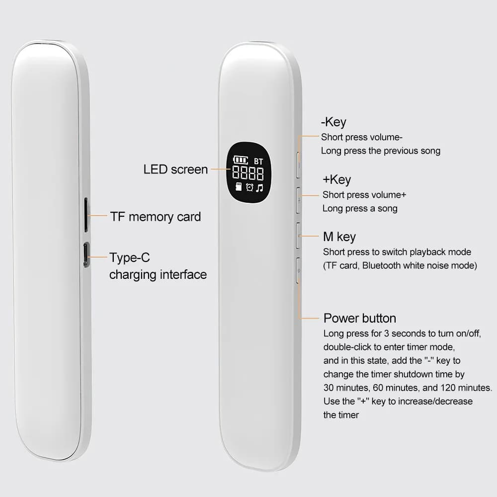 Bone Conduction Under Pillow Sleep Speaker with Timer Function Bluetooth Mini Sound Box Improve Sleep White Noise Aid Soundbar - 6