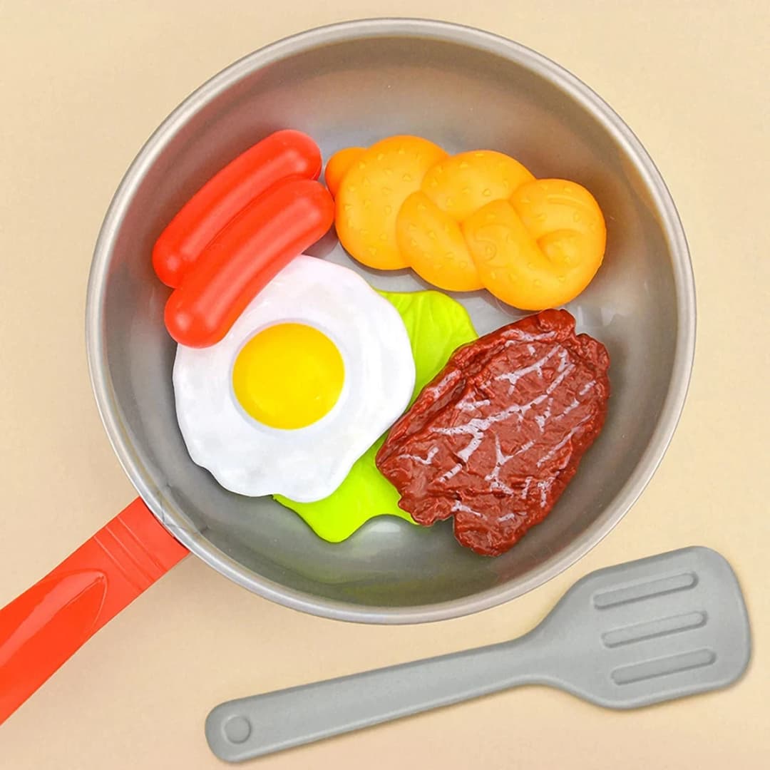 8PCS Kitchen Food Toys for Kids Simulation Kitchenware Pretend Play Steak Vegetable Pot Bread Hot Dog Food Children Girl Toy - 4