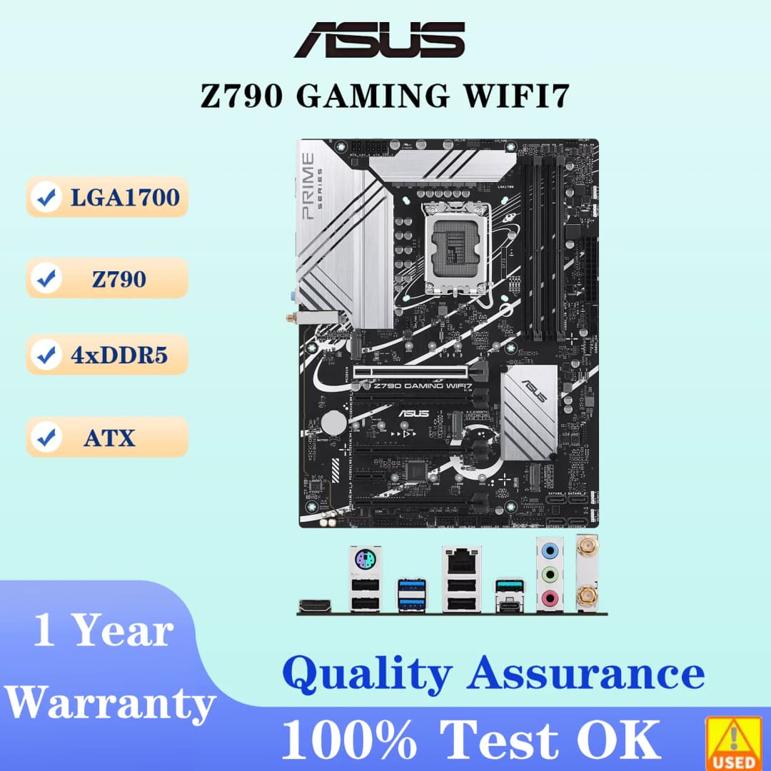 لوحة أم ASUS Z790 GAMING WIFI7 بمقبس LGA1700 ومعالج DDR5 7200 (OC) وذاكرة وشريحة Z790 ATX - 2