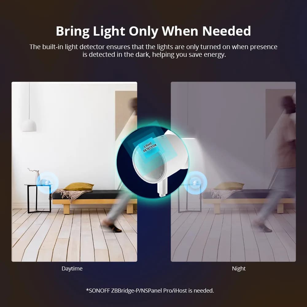 مستشعر وجود بشري SONOFF SNZB-06P Zigbee 3.0، مستشعر حركة 5.8GHz، كاشف ذكي، متوافق مع Zigbee Hubs / Home Assistant / Alexa - 4