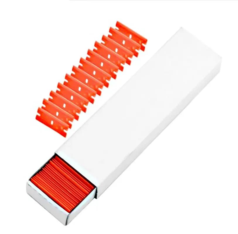 100 Pieces Two Cutting Plastic Razor Blade Label Clean Razor Glue Remover Window Glass Clean Scraper Car Wrap Sticker Squeegee - 2