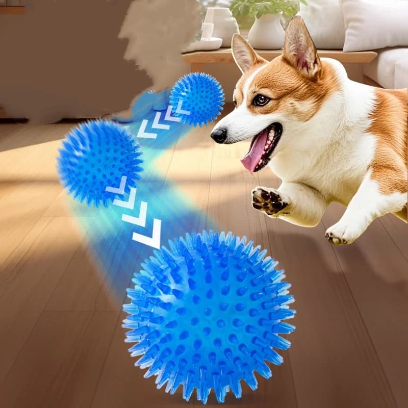 Squeaky Puppy Big Dog Ball Chew Toy for Small Medium Dogs Teeth Cleaning Pet Accessory Ideal for French Bulldogs Corgis - 3