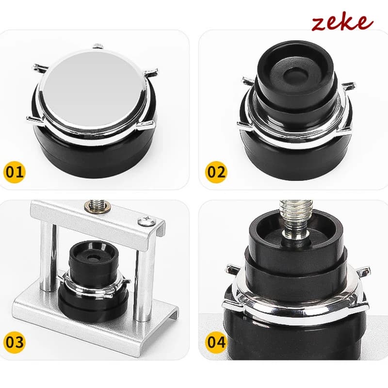 مجموعة ضغط احترافية لغلق غطاء الساعة آلة تغطية معدنية مجموعة ضغط الساعة لتغيير البطارية عدة صيانة لصانعي الساعات - 5