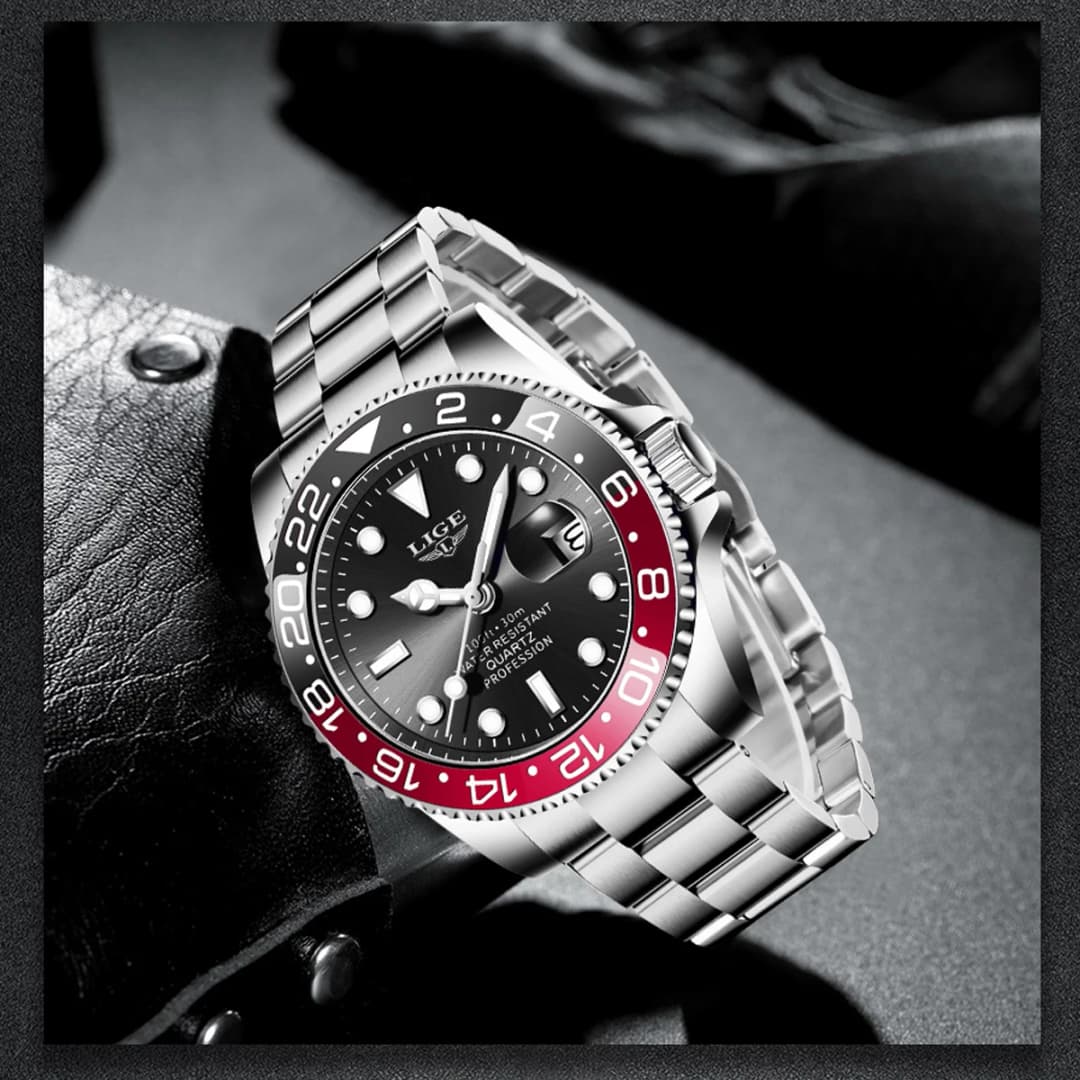 LIGE New Luxury Couple Watches Quartz Watches 30M Waterproof Fashion Stainless Steel Watch Valentine Gift Love Watch +Box - 4