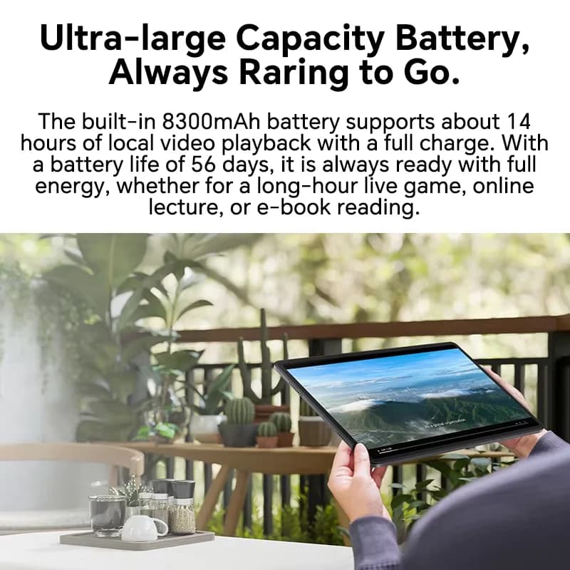 هونور باد X8a إصدار الاتحاد الأوروبي 11 بوصة، معدل تحديث عالي، راحة للعين، بطارية 8300 مللي أمبير، مكبرات صوت رباعية كبيرة، تعزيز الصوت - 6