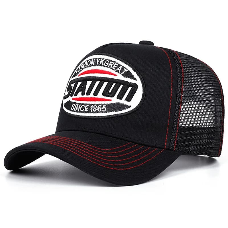 New Style Unisex Baseball Cap Classic STATION  Letter Pattern Mesh Cap Men and Women Breathable Streetwear Summer Trucker Hat - 3