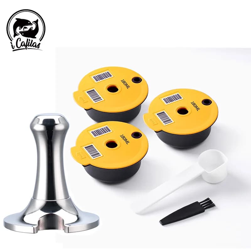 icafilas Refillable Coffee 60/180/200/220ML Capsule for Bosch Tassimo Machine Reusable Coffee Filter Pod Espresso Adapter Maker - 3