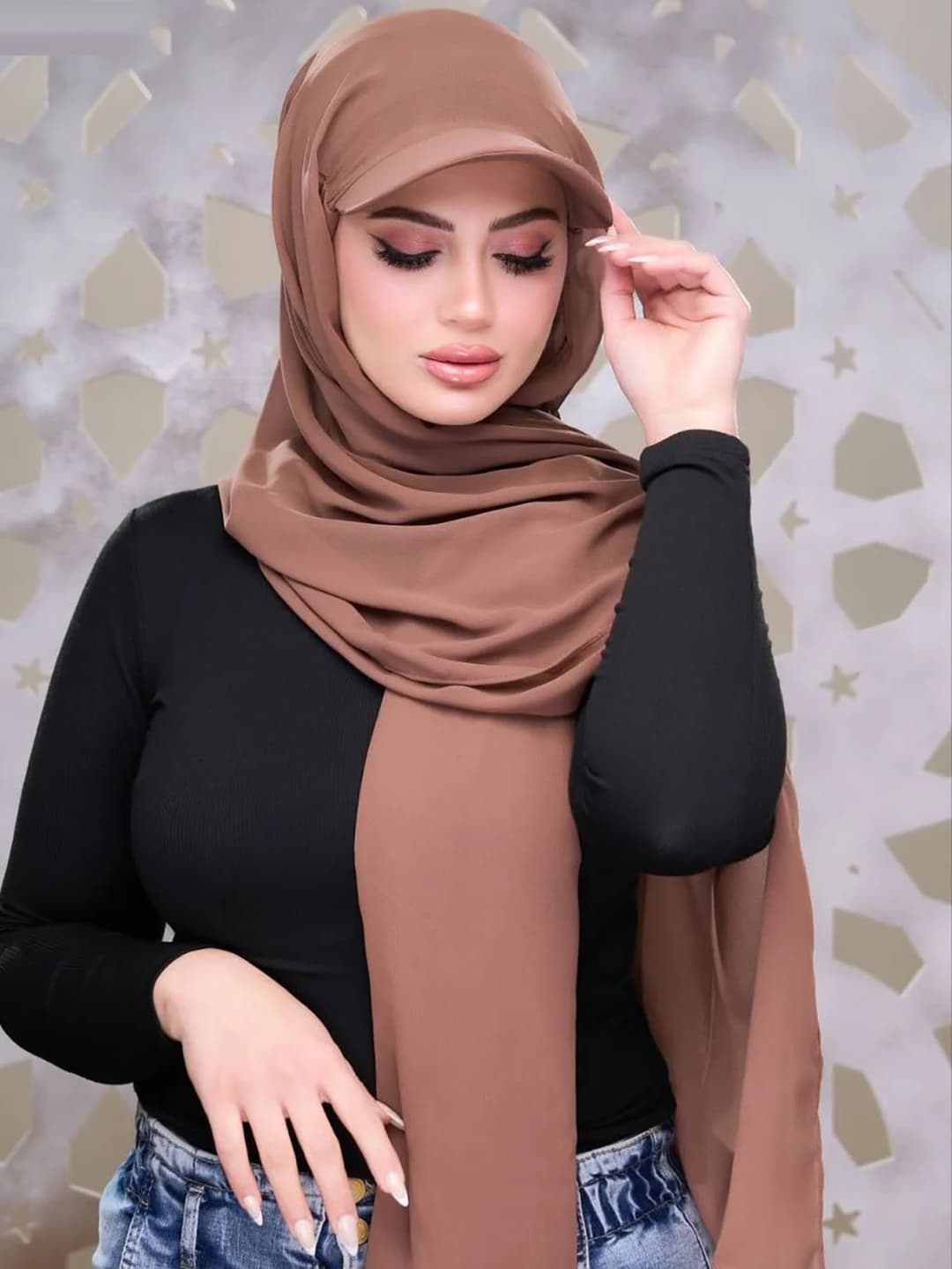 حجاب جيرسي نسائي عصري جديد مع قبعة كرة أساسية قبعة رياضية صيفية جاهزة للارتداء حجاب رياضي جيرسي فوري - 3