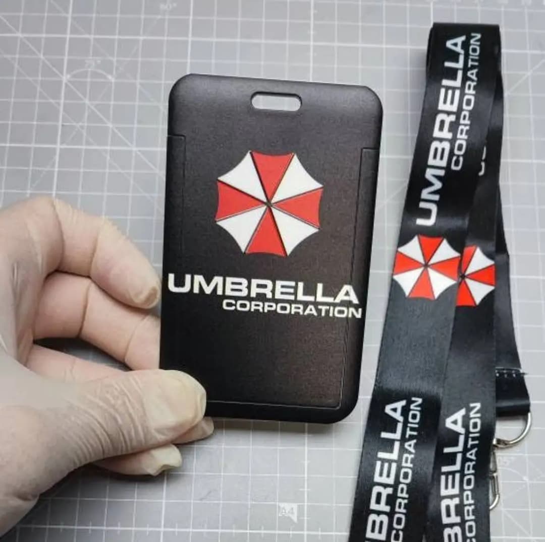 حامل بطاقات مزدوج الوجهين مع حبل تعليق من Umbrella Corporation، حامل بطاقات الهوية مع بطاقة معلومات الموظف - 4
